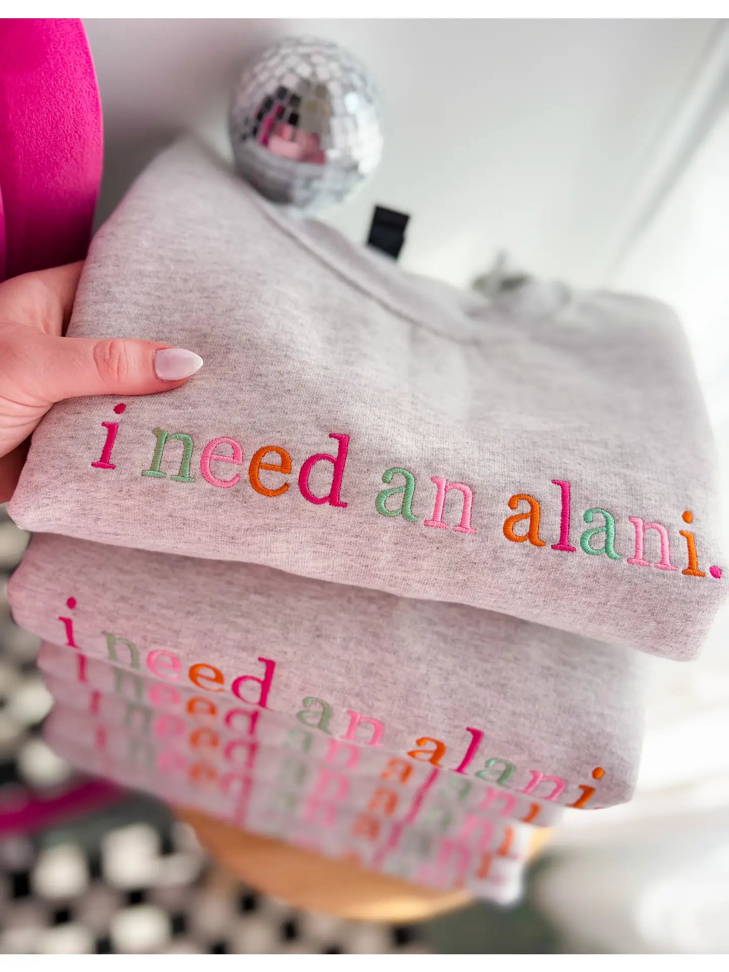 I Need Energy! | Embroidered Crewneck Sweatshirt