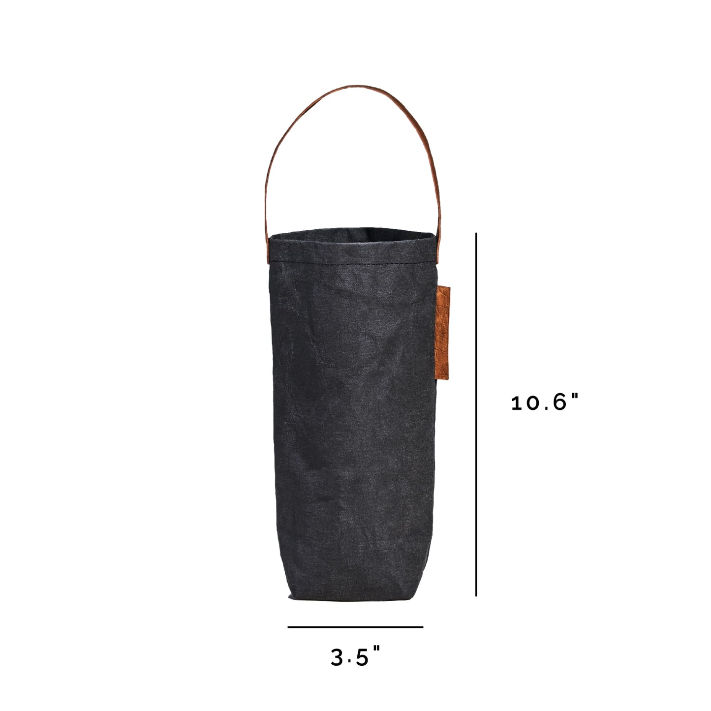 Small Reusable Wine Tote, Ebony