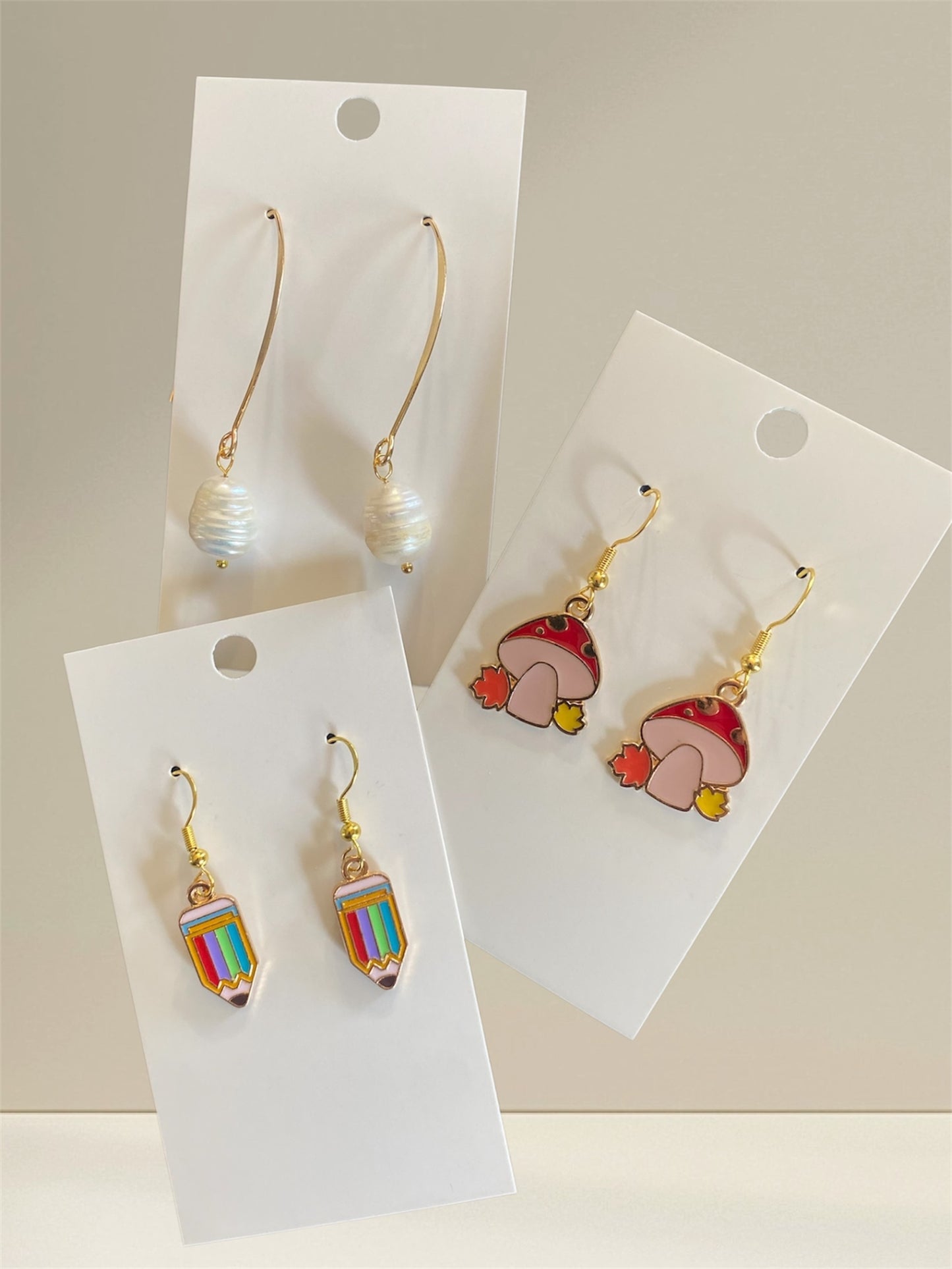 Pearl Dangle Earrings - 14K Plated