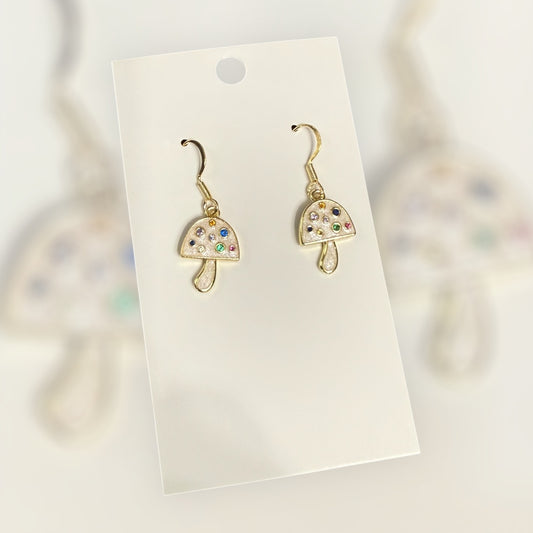 Mushroom Earrings | 14k Plated