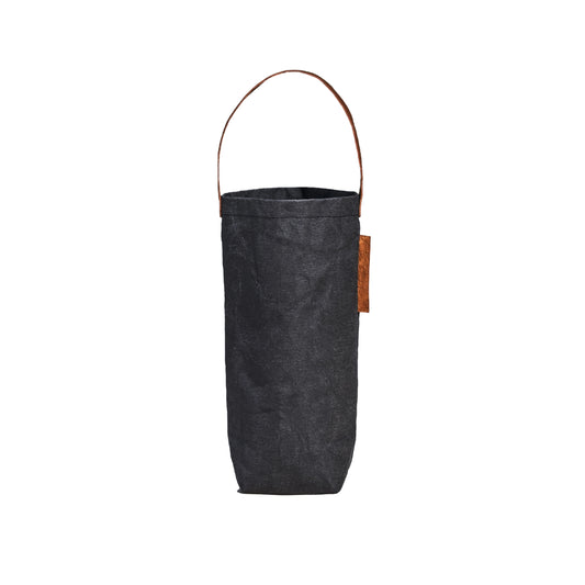 Small Reusable Wine Tote, Ebony