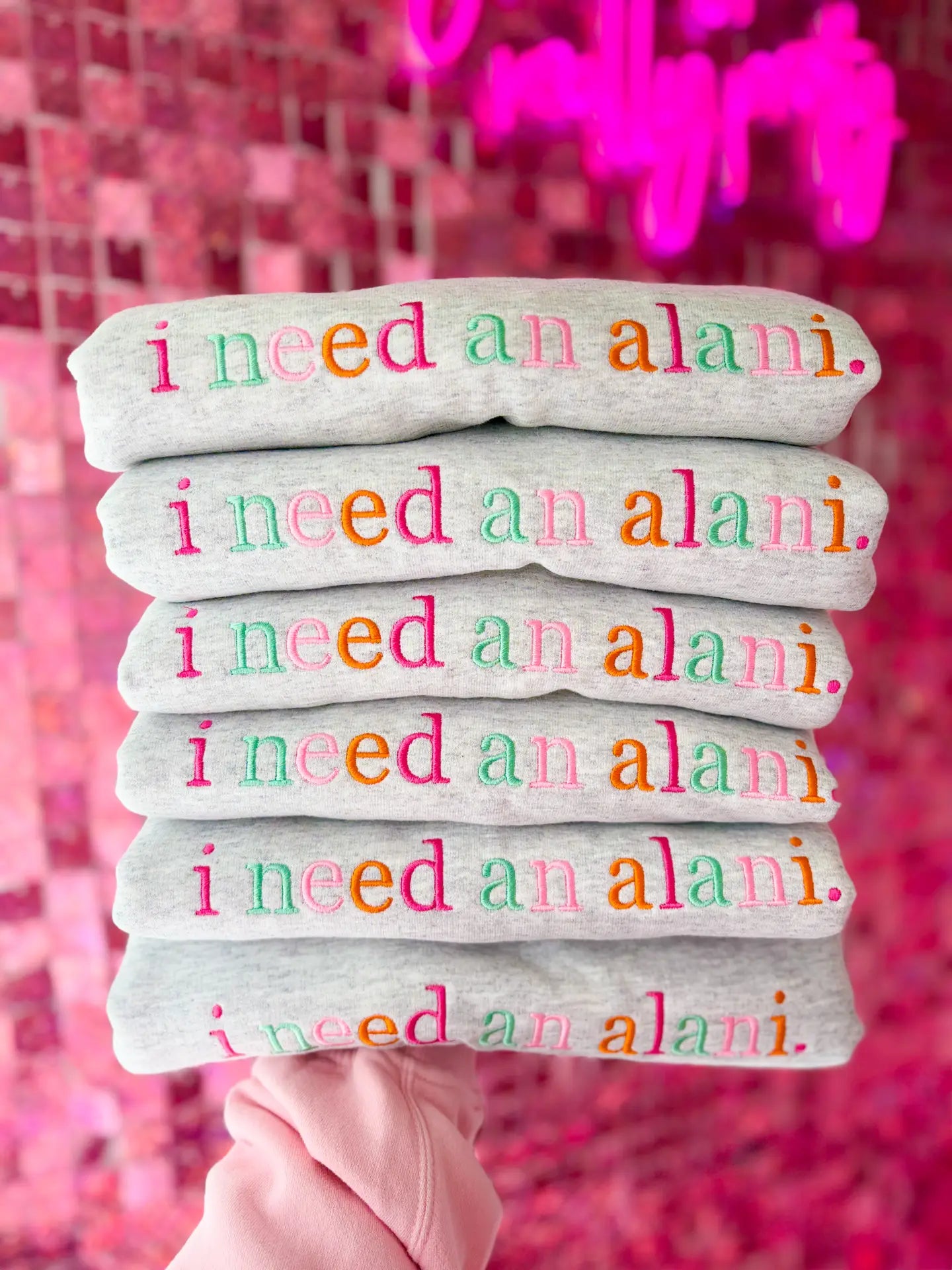 I Need Energy! | Embroidered Crewneck Sweatshirt